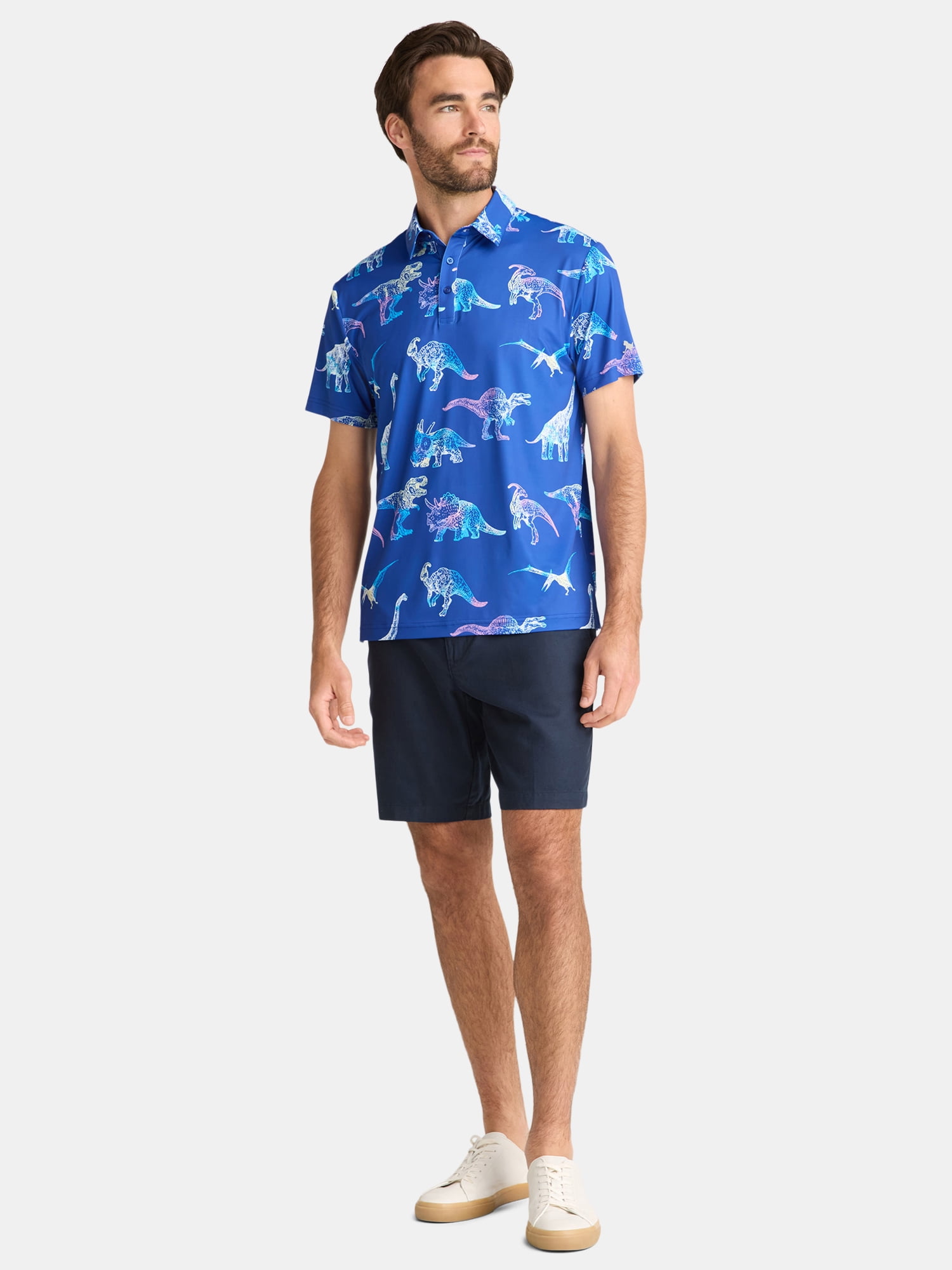 Birdie Bound Men's and Big Men's Novelty Print Golf Polo Shirt, Sizes S-5XL