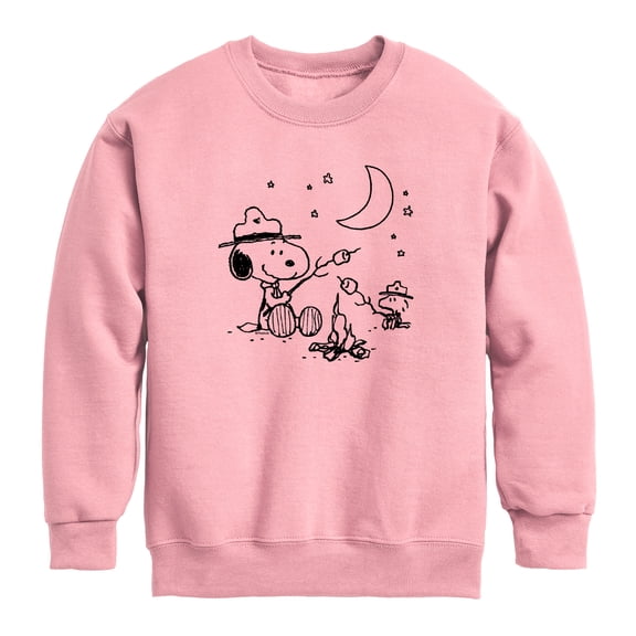 Peanuts - Snoopy Camping - Toddler Boys Fleece Crew Sweatshirt