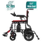 MALISA Portable Electric Wheelchairs for Adults, Foldable Motorized Power Wheelchairs, Red
