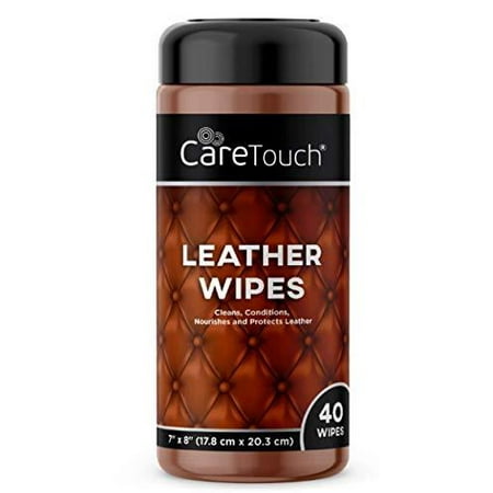 Care Touch Leather Wipes for One-Step Cleaning, Conditioning, and Protecting - 40