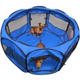 thumbnail image 2 of Paws & Pals Dog Playpen Soft-Sided Mesh Portable Foldable Octagon - Blue, 2 of 4