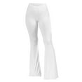 thumbnail image 6 of AILIYIL Flare Leggings For Women Retro Hippie High Waisted Wide Leg With Pockets Long Flare Pants High Waisted Yoga Pants (White,XL), 6 of 6