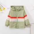 thumbnail image 2 of CAIVO Kids Boys Girls Patchwork Coats Hooded Jacket Toddler Windproof Zipper Outwear Long Sleeve Relaxed Fit Outerwear, 2 of 4