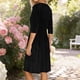 thumbnail image 2 of TaTaai Women's Spring Summer Velvet Dress Round Neck Solid Color with Zipper Fitted A Line Knee Length Stretchy Soft Casual Pullover Gift, 2 of 6