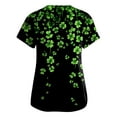thumbnail image 2 of Nursing Uniforms Shirts Women Irish Shamrock Printed V-Neck Breathable Scrub Tops Short Sleeve Professionals Soft Stretch St. Patrick's Day T-Shirts with Pockets light green 5X-Large, 2 of 3