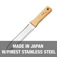 thumbnail image 2 of Nisaku NJP650 Hori-Hori Weeding & Digging Knife, Authentic Tomita (Est. 1960) Japanese Stainless Steel, 7.25" Blade, Wood Handle, 2 of 3