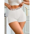 thumbnail image 4 of Siminsem High Waisted Biker Shorts Women Letter Print Yoga Shorts Tummy Control Booty Lifting Knit Breathable Boyshorts Active Summer Shorts, White,L, 4 of 8