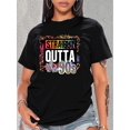 thumbnail image 1 of Retro-Inspired 'STRAIGHT OUTTA THE 80S' Leopard Print & Letter Graphic Tee for Women - Casual Round Neck Short Sleeve, Breathable Polyester, Machine Washable - Perfect for Spring/Summer, Leopard Prin, 1 of 7
