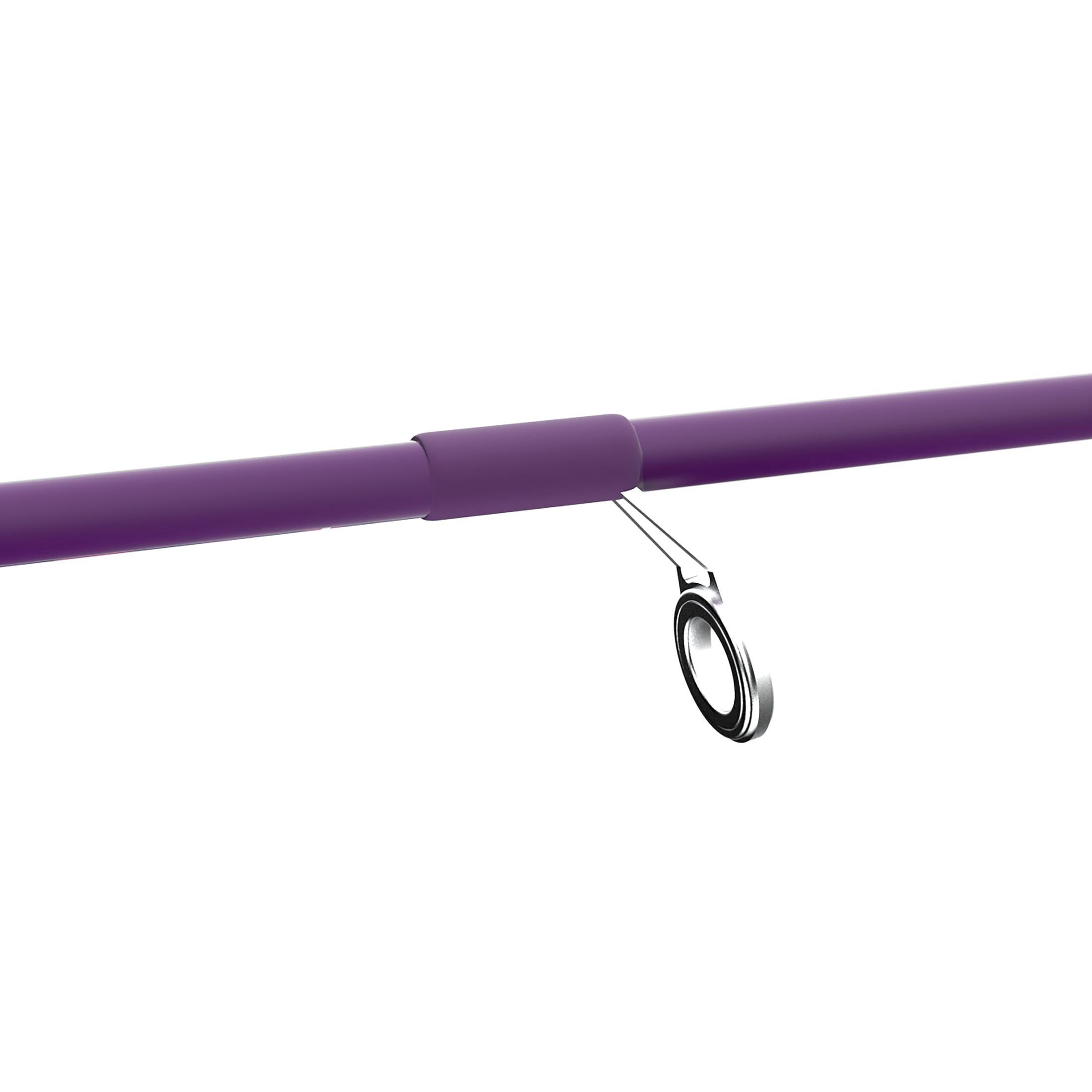 Zebco Splash Spinning Reel and Fishing Rod Combo, 6-Foot 2-Piece Fiberglass Rod, Medium-Light Power, Moderate Action, Size 20 Reel, 5.2:1 Gear Ratio, 2-Bearings, All Metal Gears, Tidepool Purple