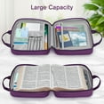 thumbnail image 3 of FINPAC Extra Large Bible Cover, Carrying Book Case Church Bag Bible Protective with Detachable Shoulder Strap & Zippered Pocket, Gift for Men Women, Purple, 3 of 8