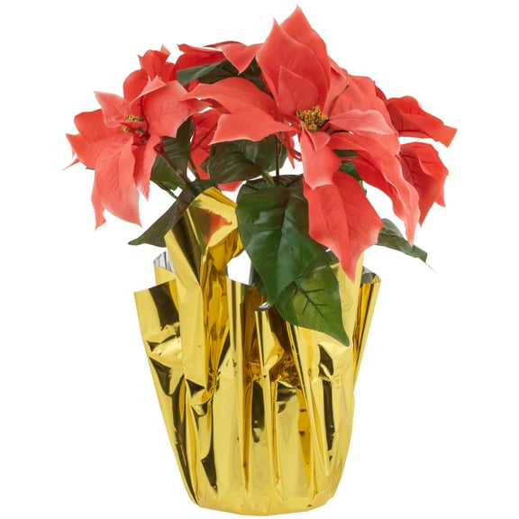 Northlight Artificial Christmas Poinsettia with Wrapped Base - 14.5" - Pink