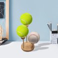 thumbnail image 4 of Meileang 1 Set Wooden Baseball Display Stand 3 Balls Show Holder Multifunction Tennis Golf Sports Balls Base Desktop Rack Baseball Enthusiast Gift, 4 of 7