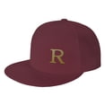 thumbnail image 1 of ZICANCN Alphabet R Pattern Baseball Caps, Trucker Hats for Men And Women, Adjustable Breathable Flat Caps, Dark Red, 1 of 6