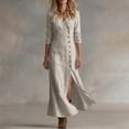 thumbnail image 6 of Women's Casual Long-Sleeve Button Front Dress, 6 of 7