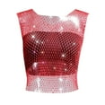 thumbnail image 3 of DuoJiaJ Women's Rhinestone Mesh Tank Tops See Through Diamond Crop Top Plus Size Women’s Cotton Tank Tops, 3 of 3