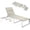 Beige, variant on 2-Piece Outdoor Lounge Chair with Side Table & Side Pocket 5-Position Adjustable Backrest Face & Arm Holes Folding Beach Pool Lounger 600D Oxford Fabric Carry Strap for Patio Beach Poolside