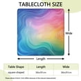 thumbnail image 2 of Rainbow Tie Dye Swirl Pattern Square Fitted Tablecloth with Elastic Edge,Square Table Cover,Washable Elastic Table Cover for Home Kitchen Party Decor 36"x36", 2 of 6