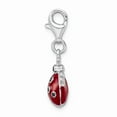 thumbnail image 2 of 925 Sterling Silver CZ Rhodium Plated 3-D Enameled Lady Bug With Lobster Clasp Cha; for Adults and Teens; for Women and Men, 2 of 4
