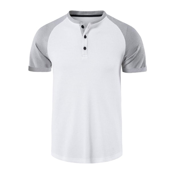 pstuiky camisetas de hombre, Camisa de hombre de color liso, manga corta, con solapa y manga corta ropa de hombre xl