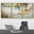 thumbnail image 2 of wall26 Framed Canvas Print Wall Art Set Grunge Pastel Teal Yellow Landscape Abstract Shapes Illustrations Modern Art Decorative Multicolor Chic for Living Room, Bedroom, Office - 24"x36"x3, 2 of 5