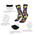 thumbnail image 3 of Zufioo Colorful Air Balloons1 Print Children's Mid-tube Socks, Contrast Color High Elastic Sports Socks - Sweat-absorbent, Warm, Suitable for Children Aged 6-10, 3 of 5