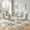 Table+6 Light Gray Chairs, variant on Hi loPres 7-Piece Dining Set, 71" Tempered Glass Table with Silver Metal Pedestal Base and 6 Light Gray PU Leather Chairs with Silver Legs for Dining Room