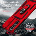 thumbnail image 5 of Galaxy S21 FE 5G Case,Dteck Shockproof Rubber Rugged Case Hybrid Hard Ring Holder Kickstand Slide Camera Lens Protector Cover for Samsung Galaxy S21 FE 5G,Red, 5 of 8