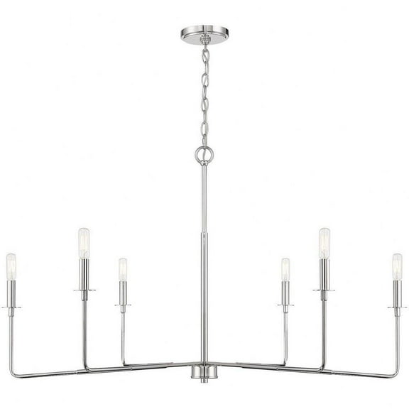 Contemporary Six Light Chandelier-Polished Nickel Finish Bailey Street Home 159-Bel-4487677