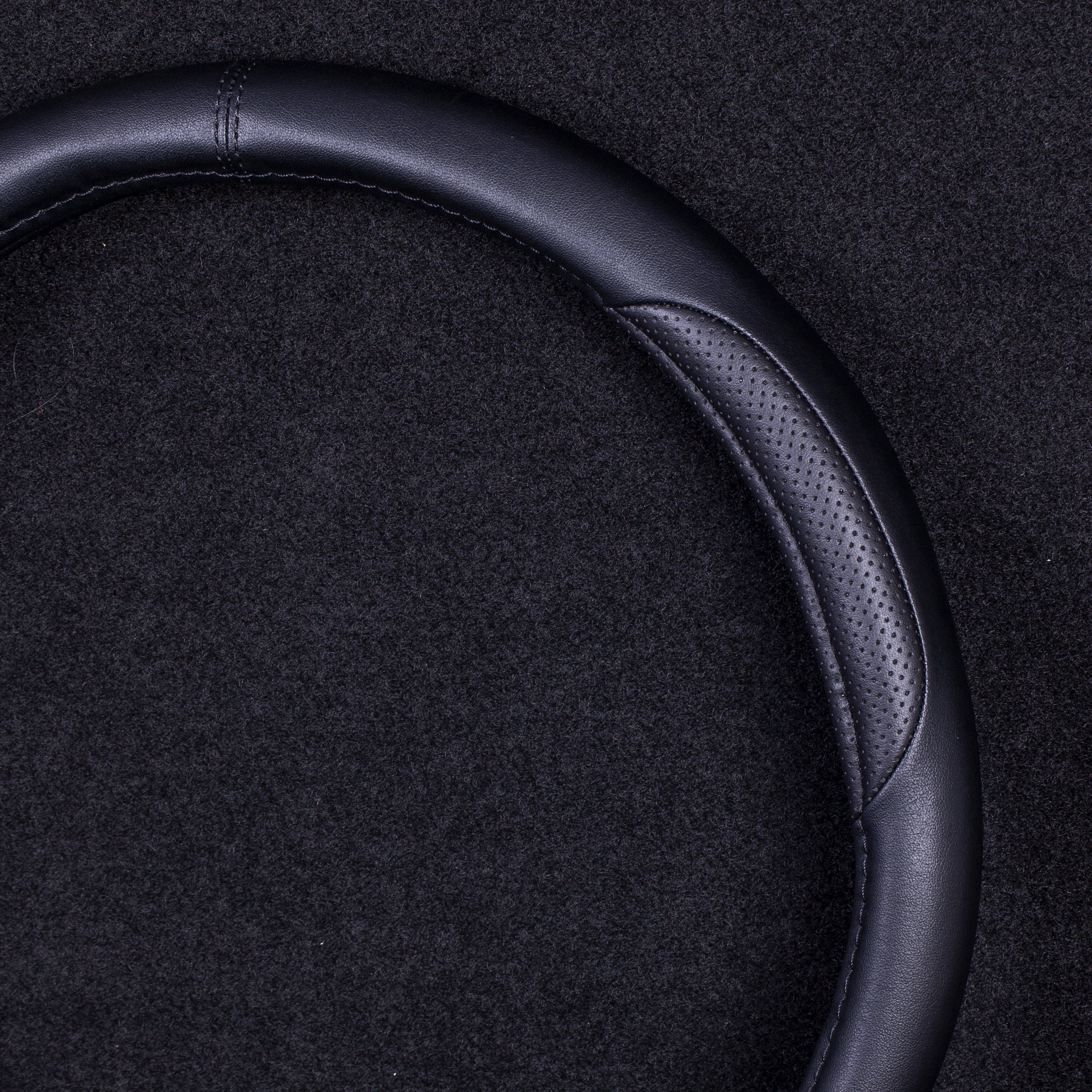 PIC AUTO Steering Wheel Cover - Microfiber Leather - Black - Universal Fit - 22WMD10