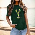 thumbnail image 2 of PMUYBHF Mode pour Femmes Hauts Décontractés Manches Courtes Col Rond T-Shirt Imprimé Ample 3926 m, 2 of 5
