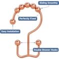 thumbnail image 4 of LAICAIW Shower Curtain Hooks Rings Rust Proof Metal Double Glide Shower Hooks Rings for Bathroom Shower Rods Curtains, Set of 12 Hooks-Rose Gold, 4 of 7