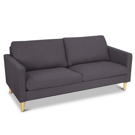 Costway Modern Fabric Couch Sofa Love Seat Upholstered Bed Lounge Sleeper 2-Seater