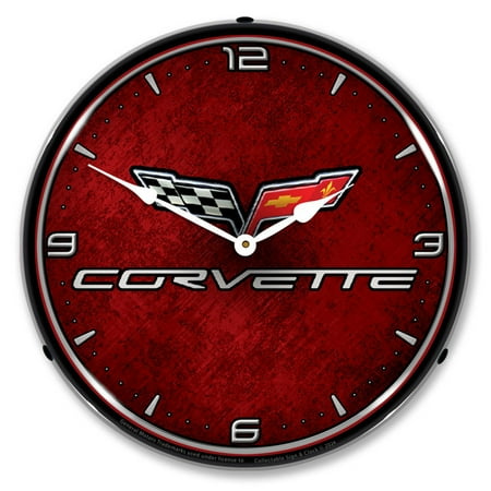 Collectable Sign and Clock C6 Corvette LED Lighted Premium Wall Clock
