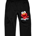 thumbnail image 6 of Sesame Street Smiling Elmo Men's Black Graphic Sweatpants-Small, 6 of 7