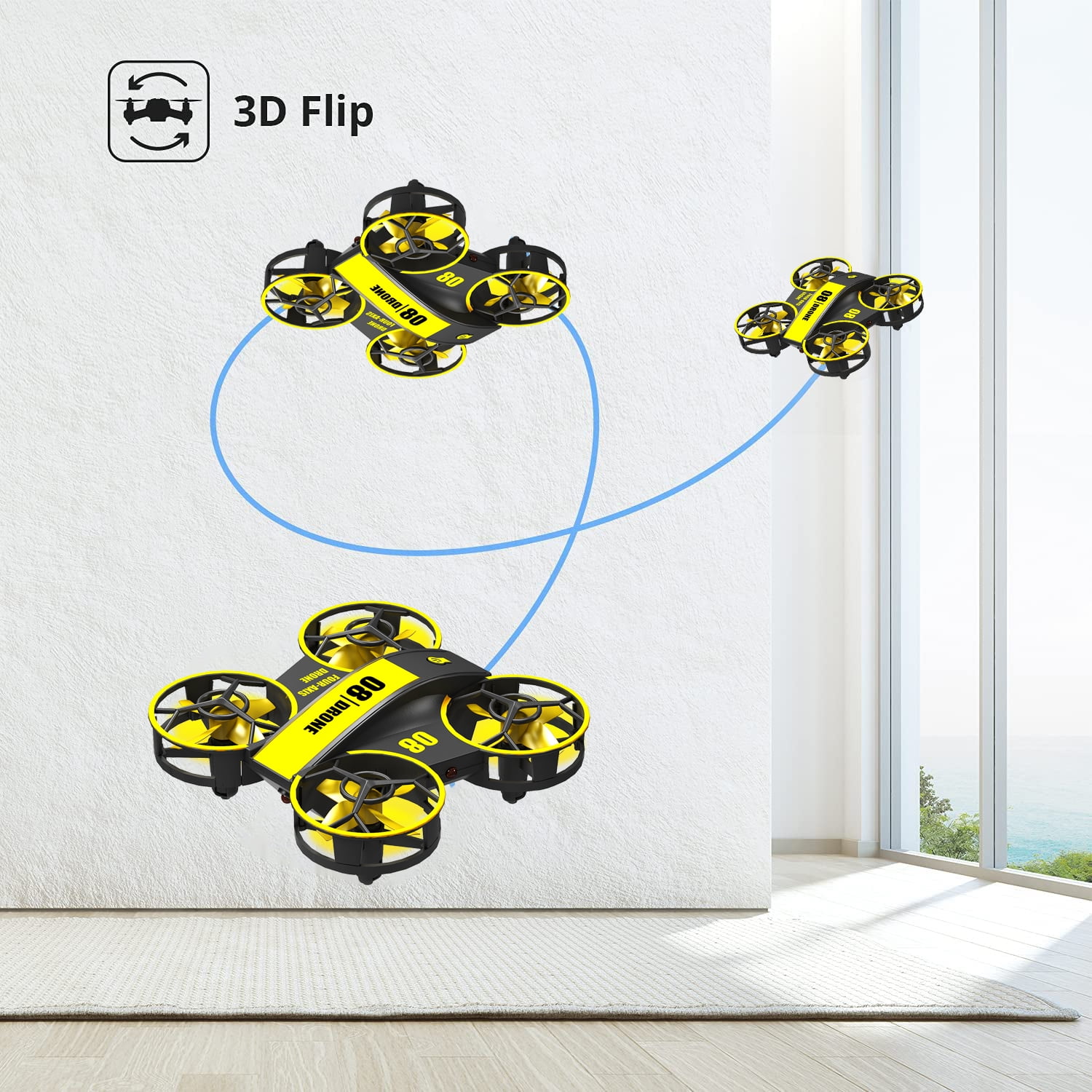 Upgraded Mini Drone Indoor RC Nano Quadcopter for Kids Beginners with Throw to Go Altitude Hold 3D Flips Headless Mode and 3 Batteries Perfect