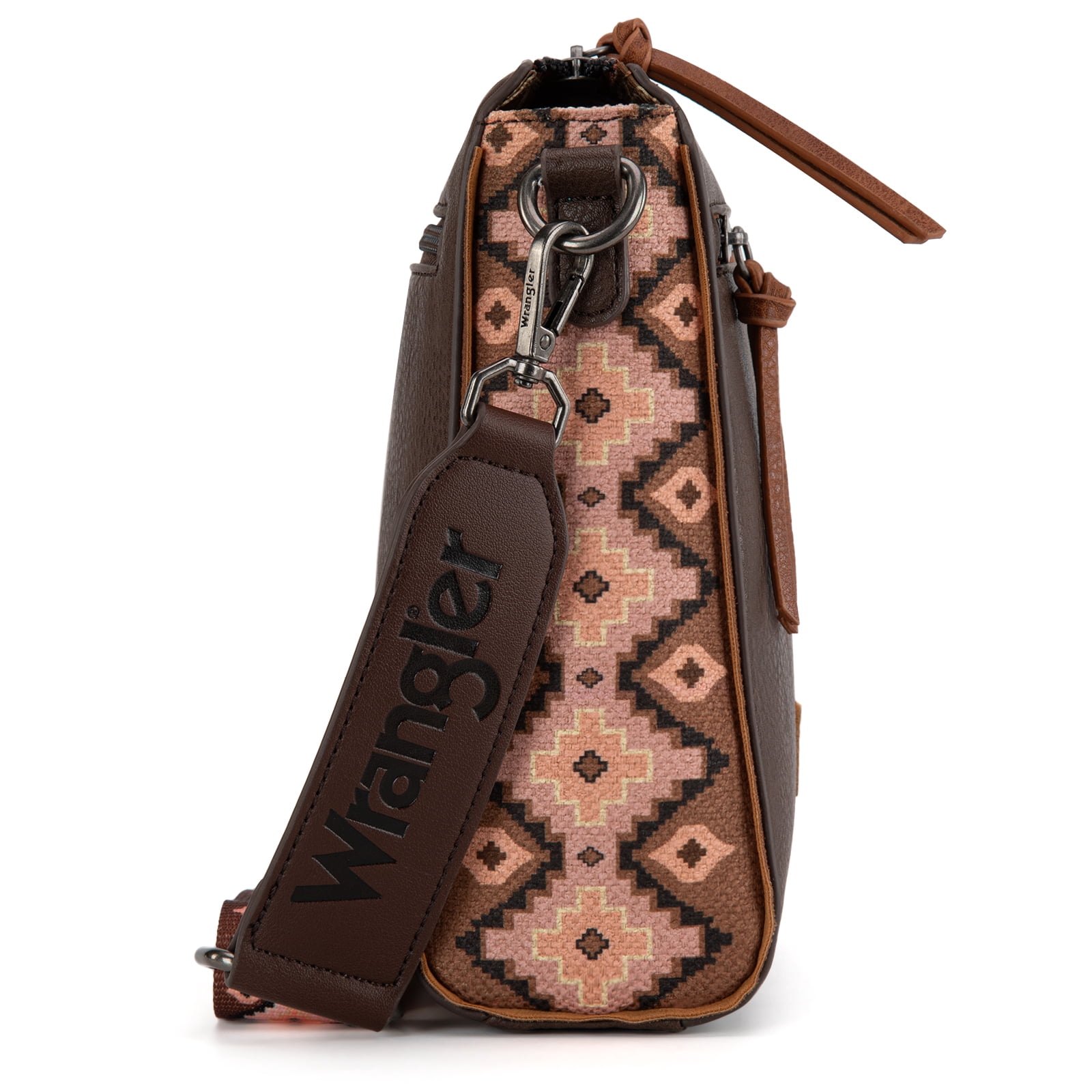 Wrangler Aztec Crossbody Bags Boho Shoulder for Women, Coffee