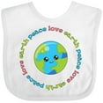 thumbnail image 3 of Inktastic Peace Love Earth Boys or Girls Baby Bib, 3 of 4