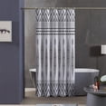 thumbnail image 2 of 36x72in Stall Black White Shower Curtain,Southwest Fabric Shower Curtains Sets for Bathroom,Aztec Geometry Bath Curtain Minimalist Art Curtain with Hooks, 2 of 6