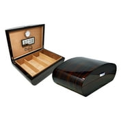 Waldorf Arc Shaped Cigar Humidor - Ebony Lacquer Finish - Capacity: 150