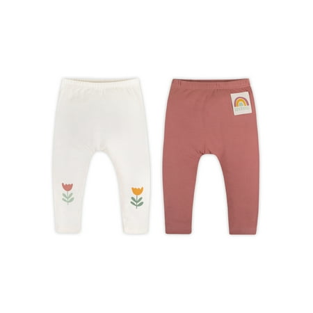 

Little Star Organic Baby Girl 2 Pk Harem Legging Jogger Pants Size Newborn - 24 Months