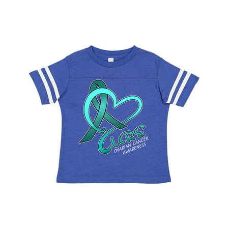

Inktastic Cure- Ovarian Cancer Awareness teal ribbon Gift Toddler Boy or Toddler Girl T-Shirt