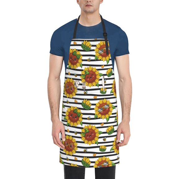 Naloa Cute Sunflowers Apron Kitchen Aprons with Pockets for Women Men Chef