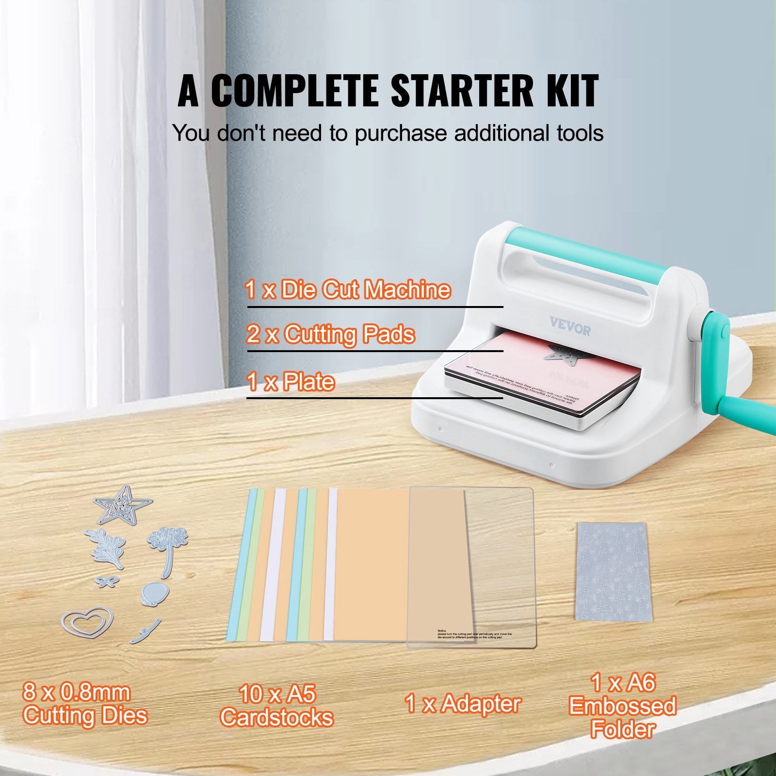 CAFORKP  6" Craft Die Press Machine - Manual Cutter & Embosser for Scrapbooking, DIY Cards, Art Projects