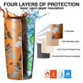 thumbnail image 7 of 20oz Tumblers Halloween Cats and Brooms Pattern Stainless Steel Vacuum Insulated Double Wall Travel Tumbler Cups Mug with Lid and Straw,Cleaning Brush for Cold & Hot Drinks, 7 of 7