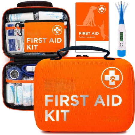 Cat & Dog First Aid Kit For Car - Emergency Home Office Travel Camping With Digital Muzzle Mini Pouch