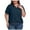 Navy, variant on Otvok Womens Summer Plus Size Tops Side Slit Solid Color Loose Casual Short Sleeve V Neck Blouses