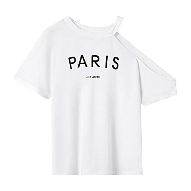 Camiseta de mujer de verano de manga corta para vacaciones en la calle, trabajo, senderismo, compras S