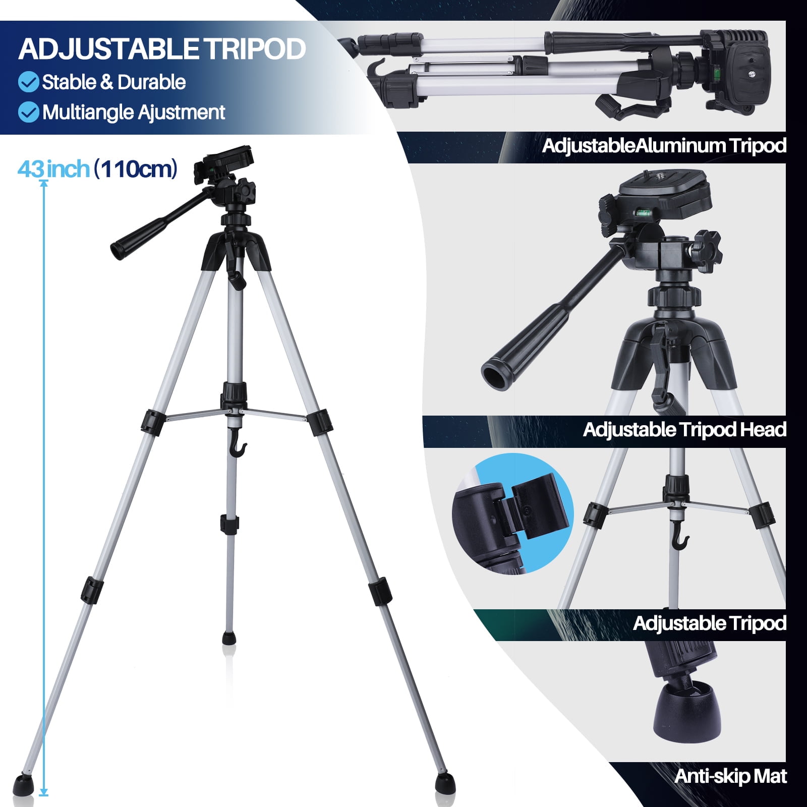 Telescope for Adults, 70mm Astronomical Refractor Telescope, Portable Travel Telescope for Kids Beginners for Moon Stargazing Outdoor Camping