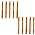 thumbnail image 1 of 10-Pack Chinese Traditional 6-Hole Bamboo Flute Recorder Clarinet Student Musical Instrument Wood Color, 1 of 6