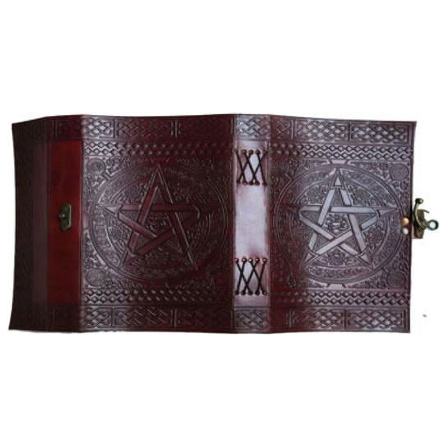 6x8 Personalized Leather Journal - Star Design Travel Leather Journal Writing Pad Sketchbook .